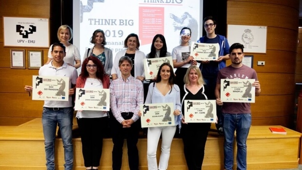 ‘Think Big 2019’ko proiektu sarituak: ‘Mindflu’, ‘By-Care’, ‘Go Random’ eta ‘Gamma Beacons’