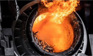 Charging of aluminium scrap meting furnace