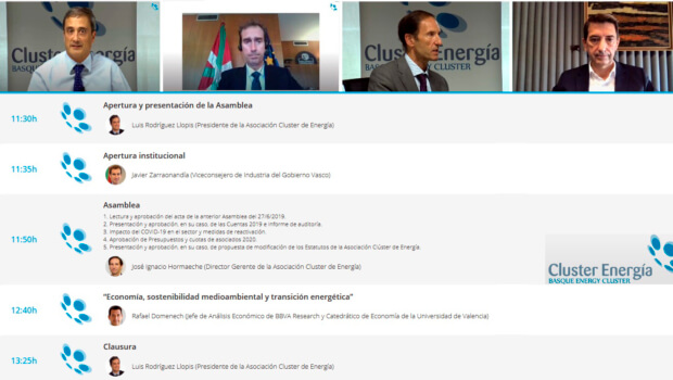 Energia Klusterrak modu telematikoan egin du 2020ko urteko Batzarra, sektorearen egoera eta susperraldirako abiarazi diren neurriak aztertzeko