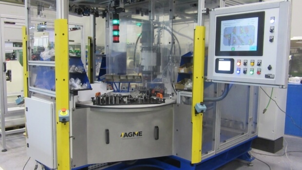 AGME fabrica  máquinas especiales para  el ensamblaje automático de componentes cuyo destino es Europa, Asia y América