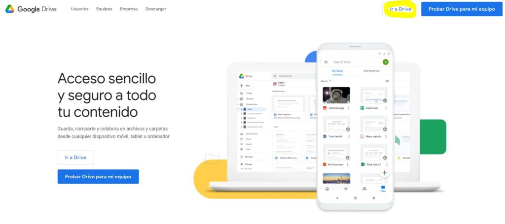 Acceso a plataforma Google Docs