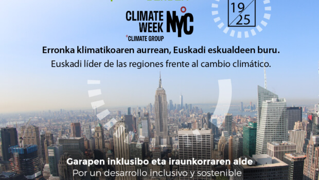 Euskadik New Yorkeko Klimaren Astean parte hartuko du, klima-ekintzan aurreratuta dagoen lurralde gisa