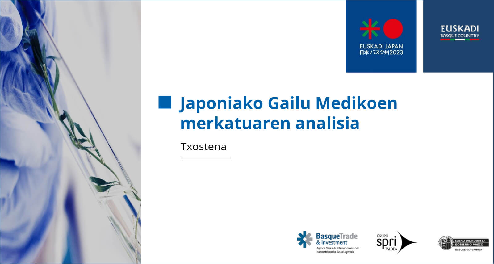 Japoniako gailu medikoen merkatuaren azterketa txostenaren azal irudia.