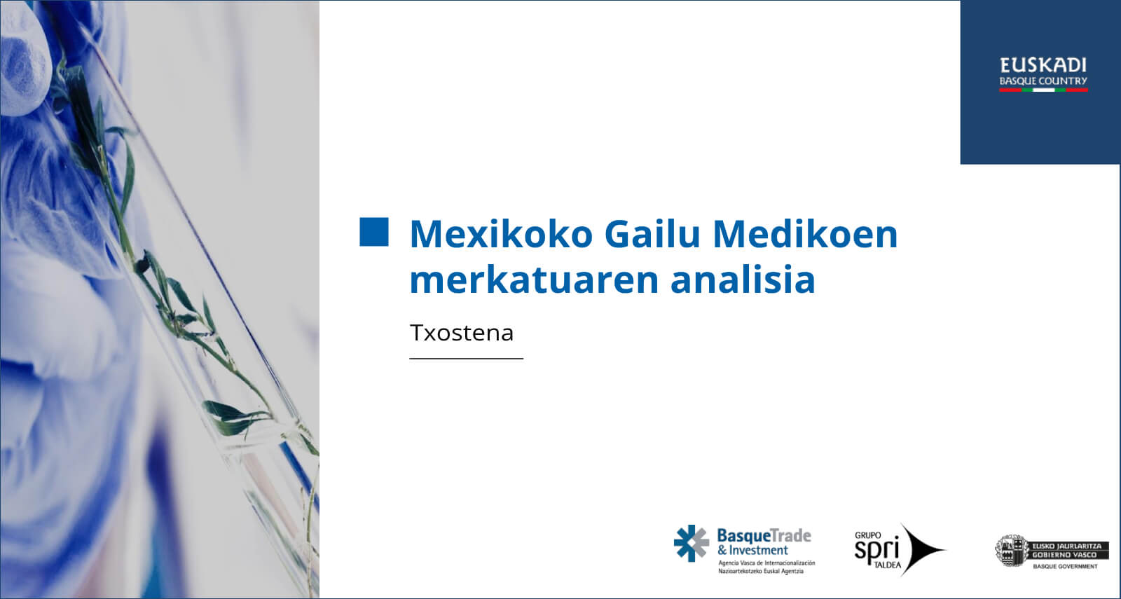 Mexikoko gailu medikoen merkatuaren azterketa txostenaren azal irudia.