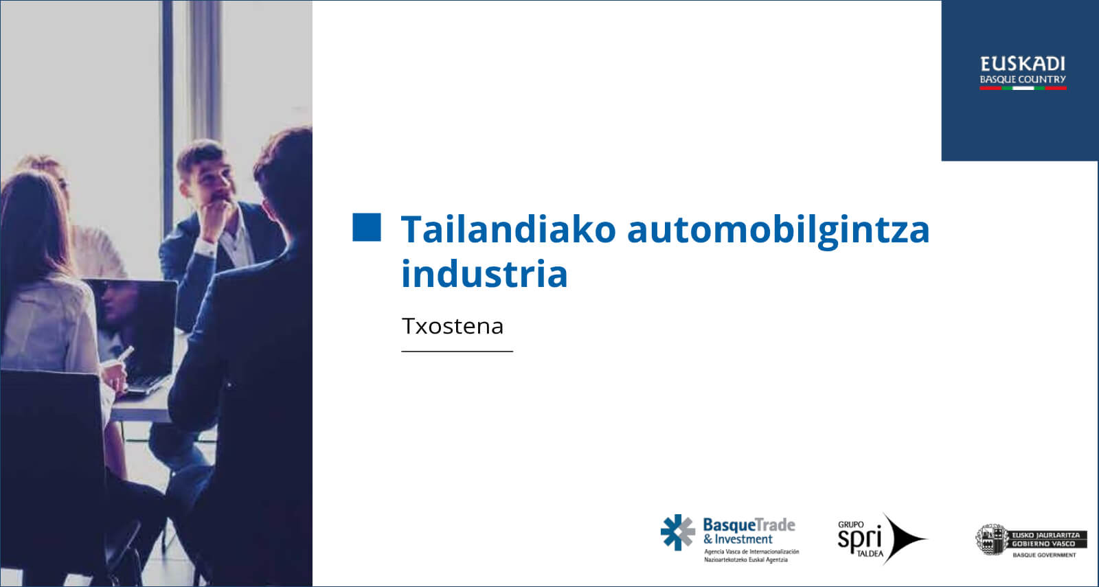 Tailandiako automobilgintza merkatuko azterketaren azal irudia.